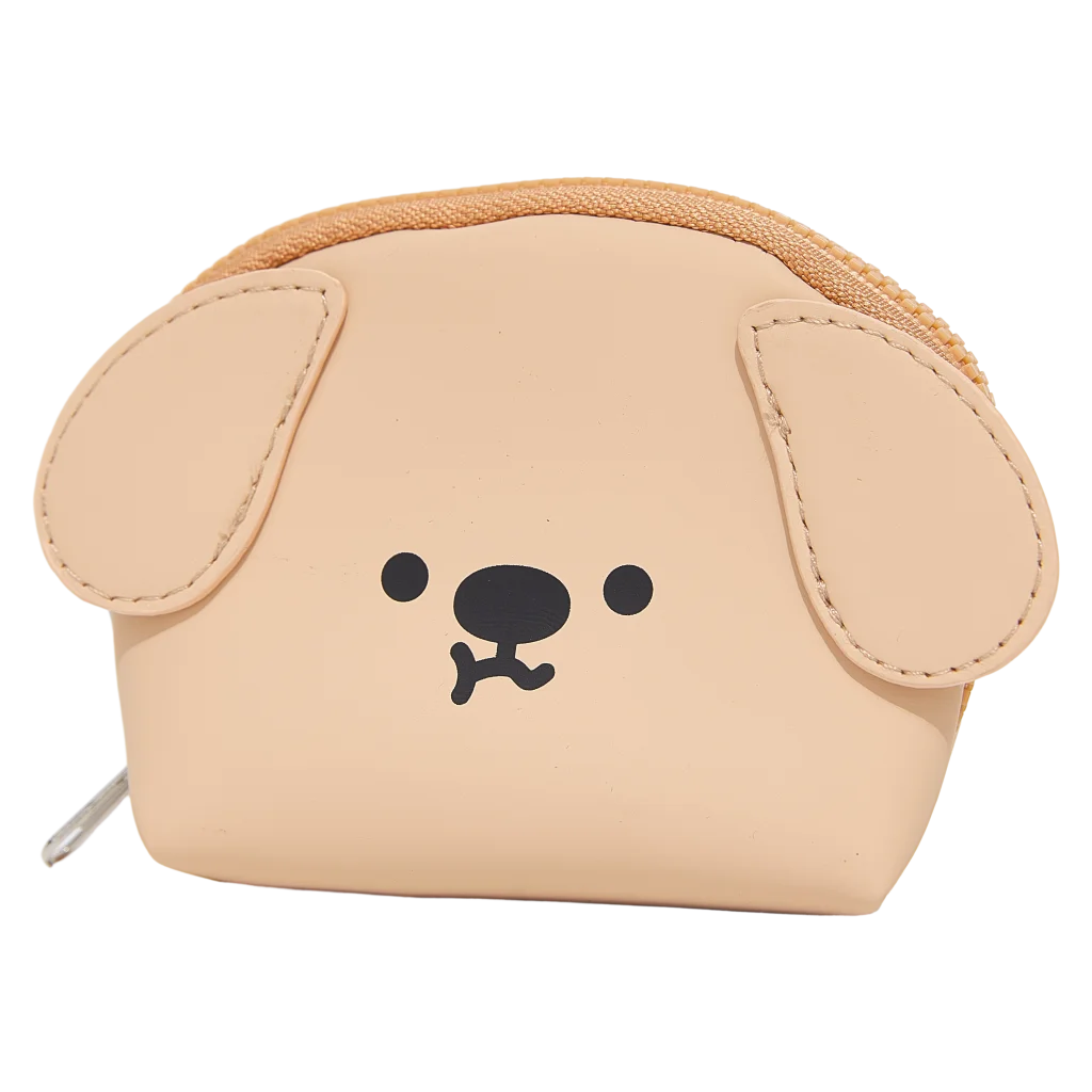 Münzportemonnaie mit Hund-Design (Braun)