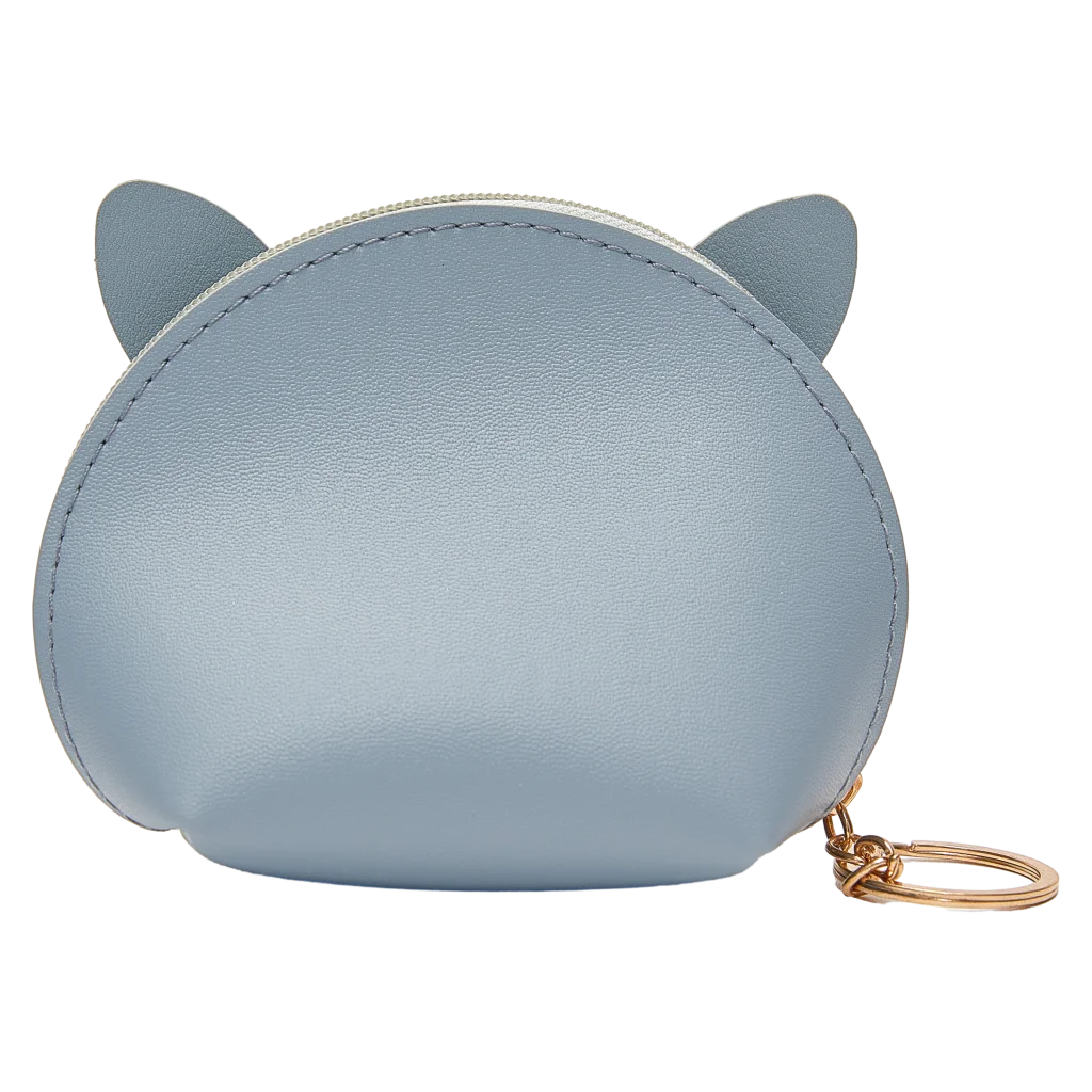 Münzportemonnaie mit Katzen-Design, kompaktes Format (Grau)