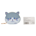 Münzportemonnaie mit Katzen-Design, kompaktes Format (Grau)