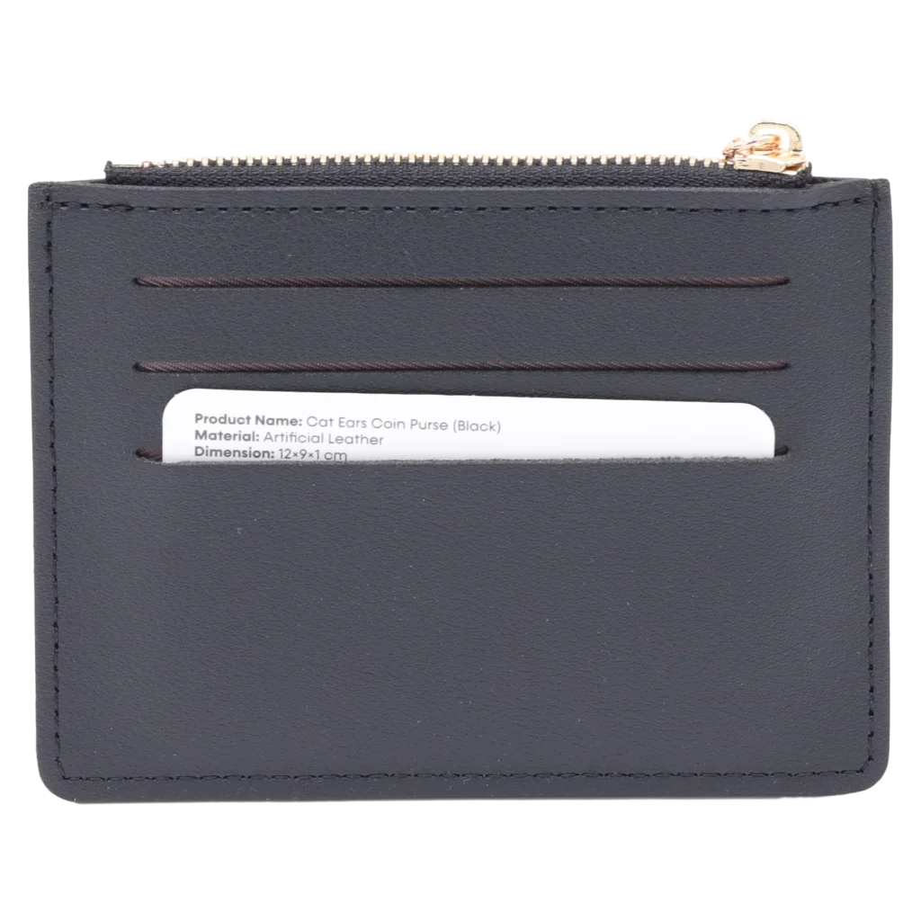 Münzportemonnaie aus Kunstleder mit Design-Elementen (Schwarz/Grau)