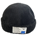 Schwarze Cordmütze mit Fleecebesatz, Unisex (Schwarz)