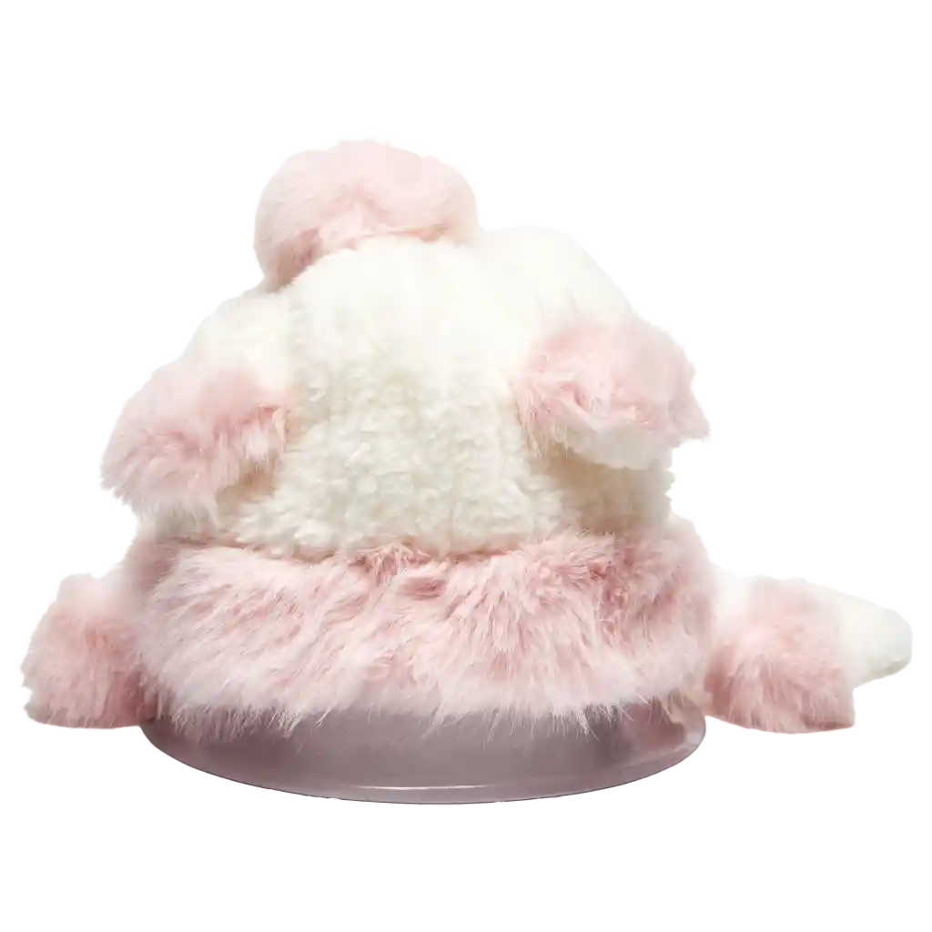 Wollmütze aus Polyester mit Bommel-Design (Rosa/Weiß)