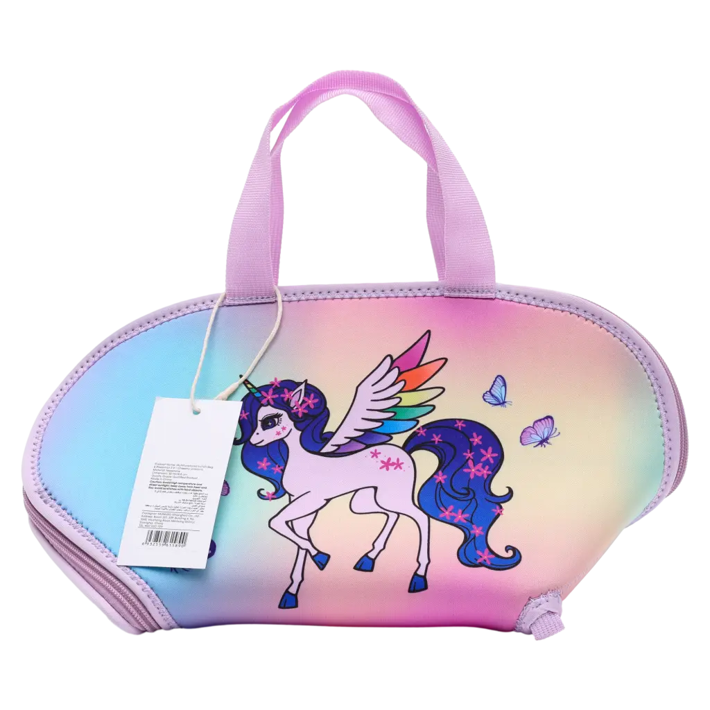 Multifunktionale Neopren-Lunchbag mit Einhorn-Design und Tragegriff (Mehrfarbig)