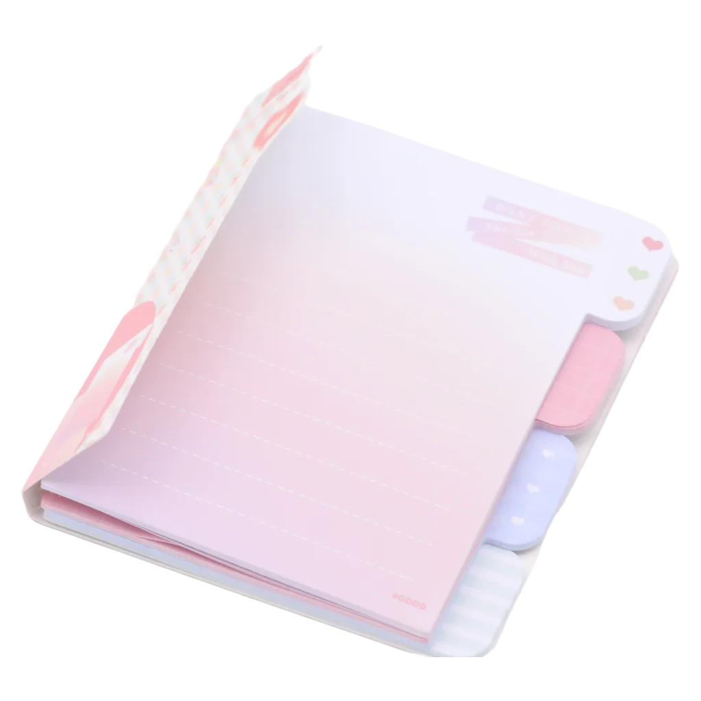 Multifunktionaler Notizblock mit Registertabs, 80 x 100 mm (Rosa/Blau/Grün/Lila)