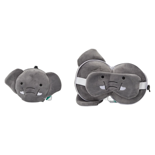 2-in-1 Nackenkissen mit Elefant-Design aus Polyester, 162,5 g (Grau)
