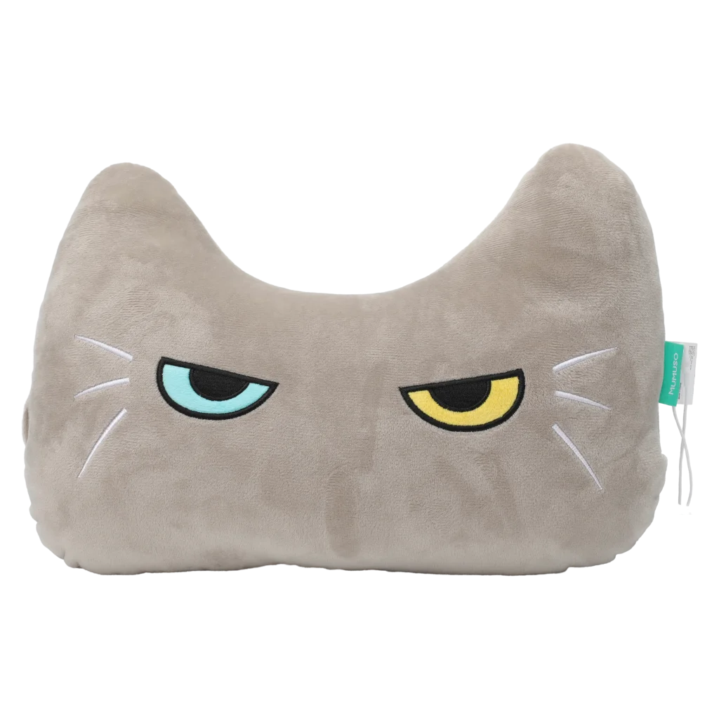 Nackenkissen in Knochenform aus Polyester-Elasthan mit Katzen-Design (Grau)