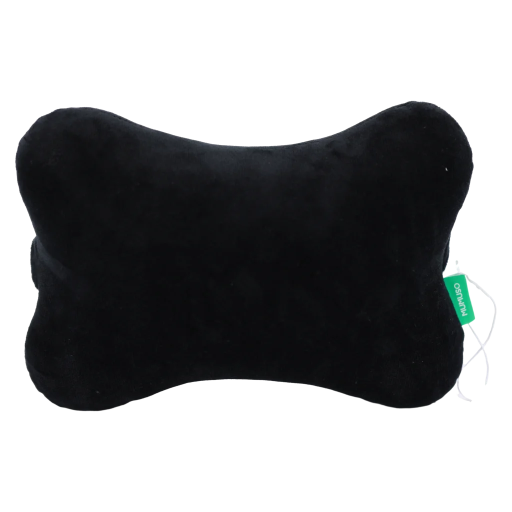 Nackenkissen in Knochenform mit Velours-Oberfläche (Schwarz)