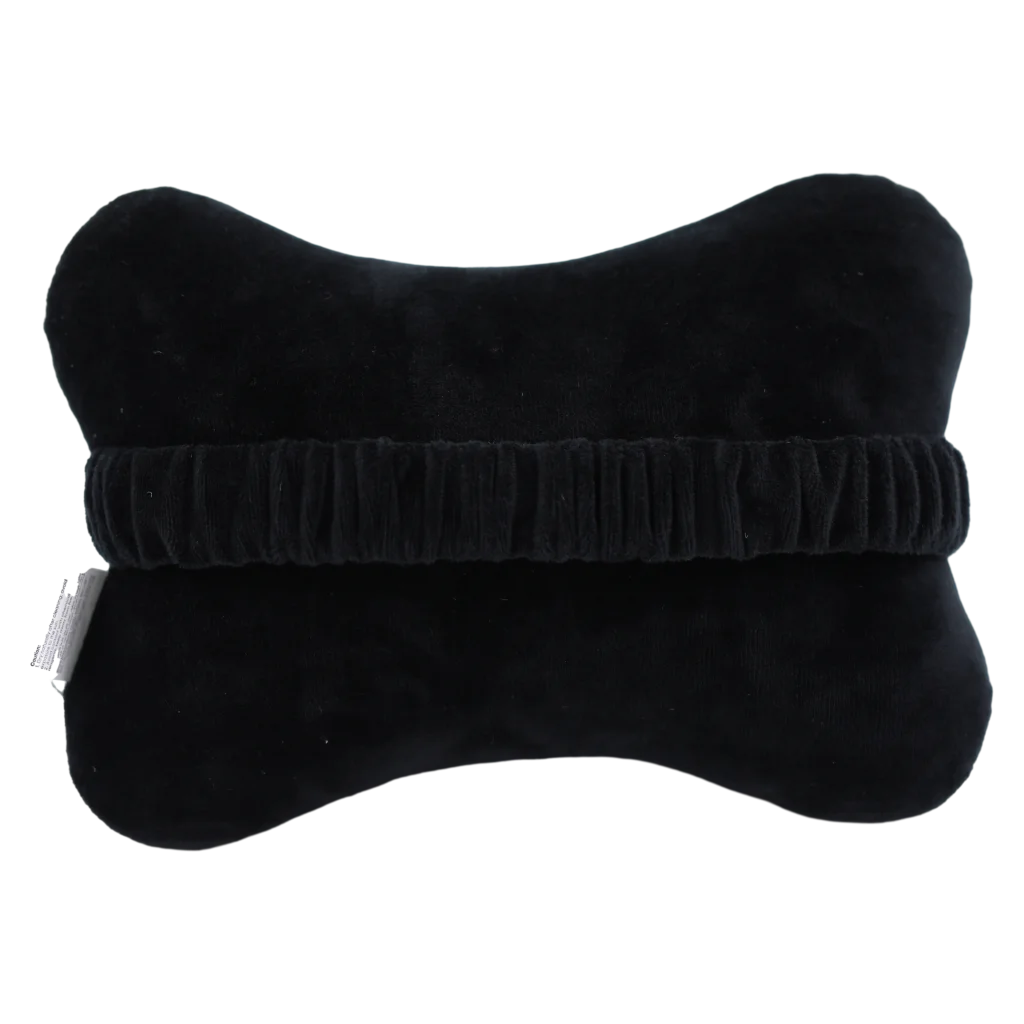 Nackenkissen in Knochenform mit Velours-Oberfläche (Schwarz)