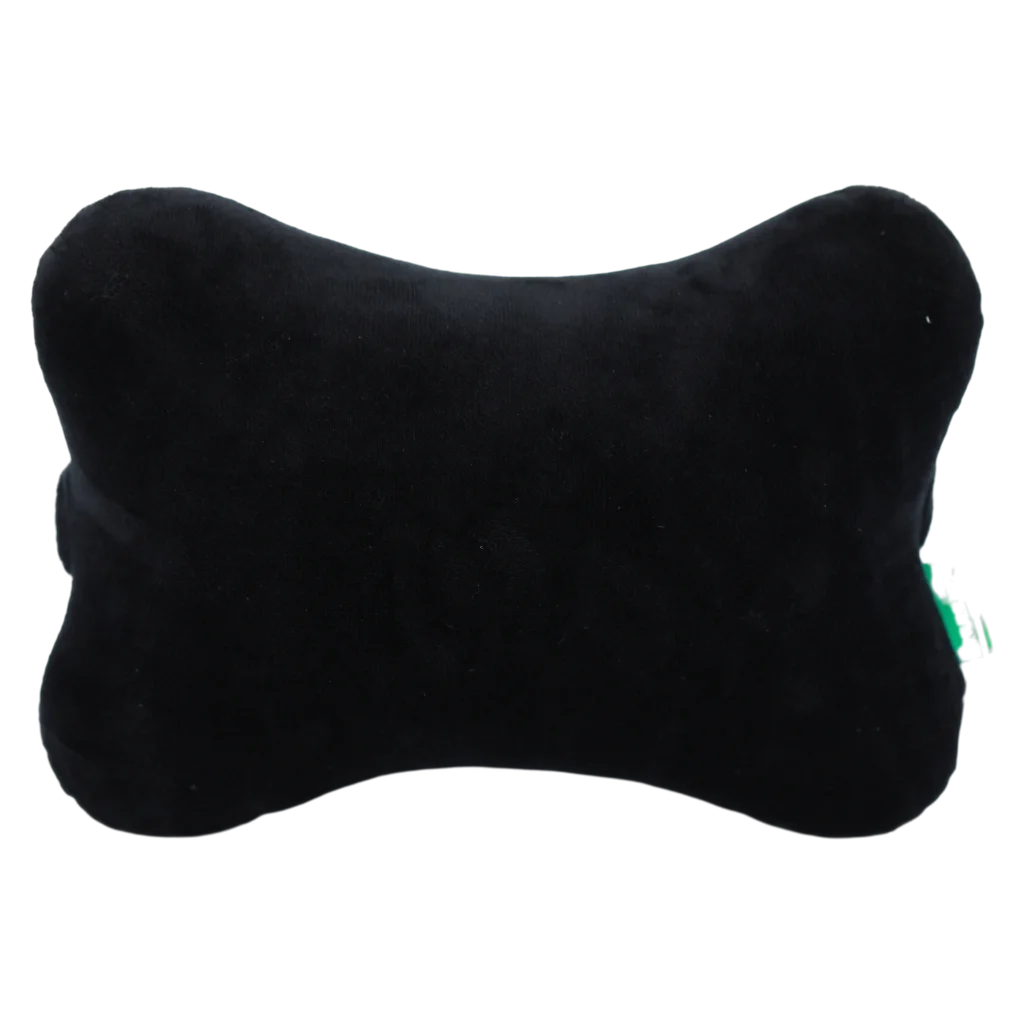 Nackenkissen in Knochenform mit Velours-Oberfläche (Schwarz)