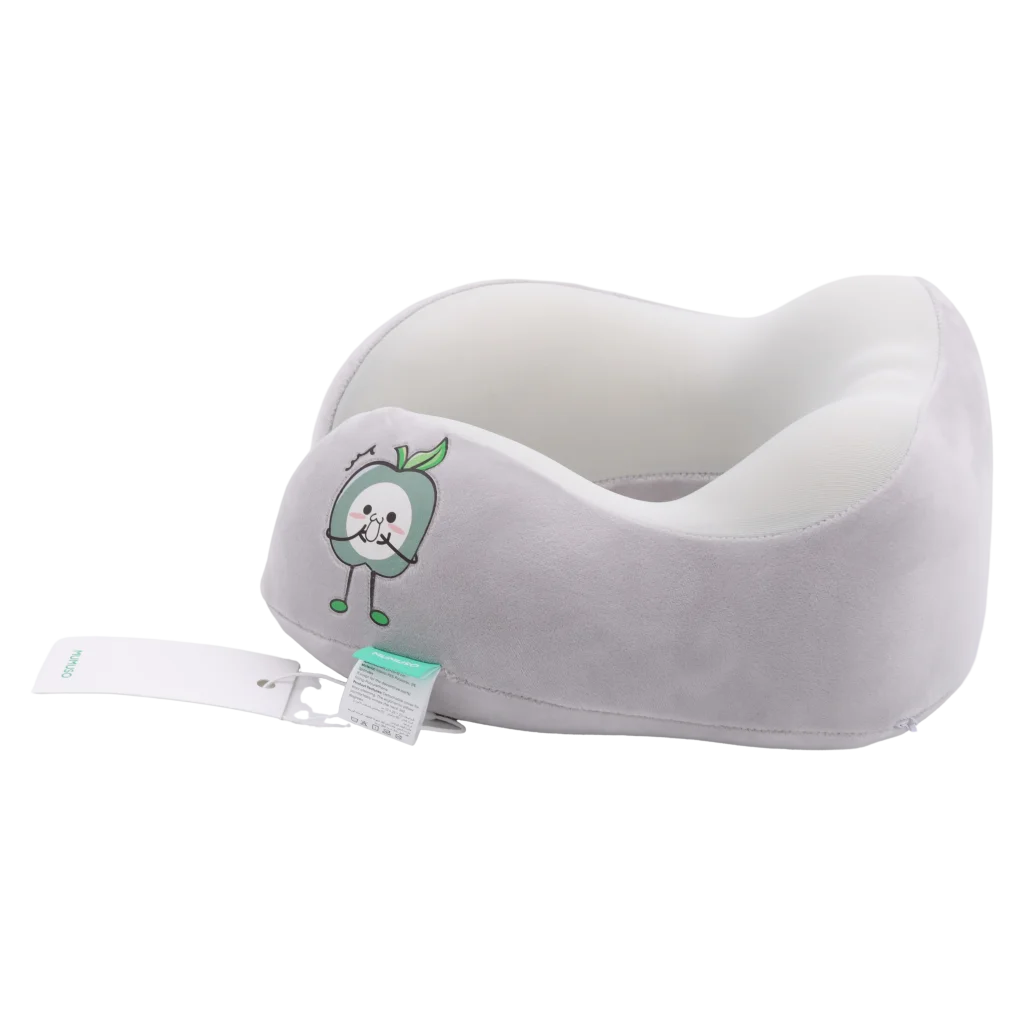 Memory Foam Nackenkissen U-Form mit Apfel-Design (Grau)
