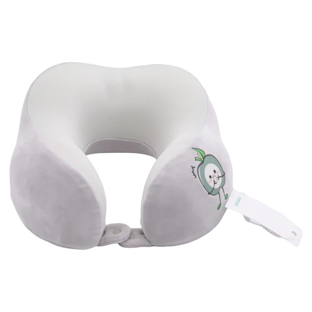 Memory Foam Nackenkissen U-Form mit Apfel-Design (Grau)