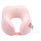 U-förmiges Nackenkissen aus Memory Foam mit Erdbeer-Design (Rosa)