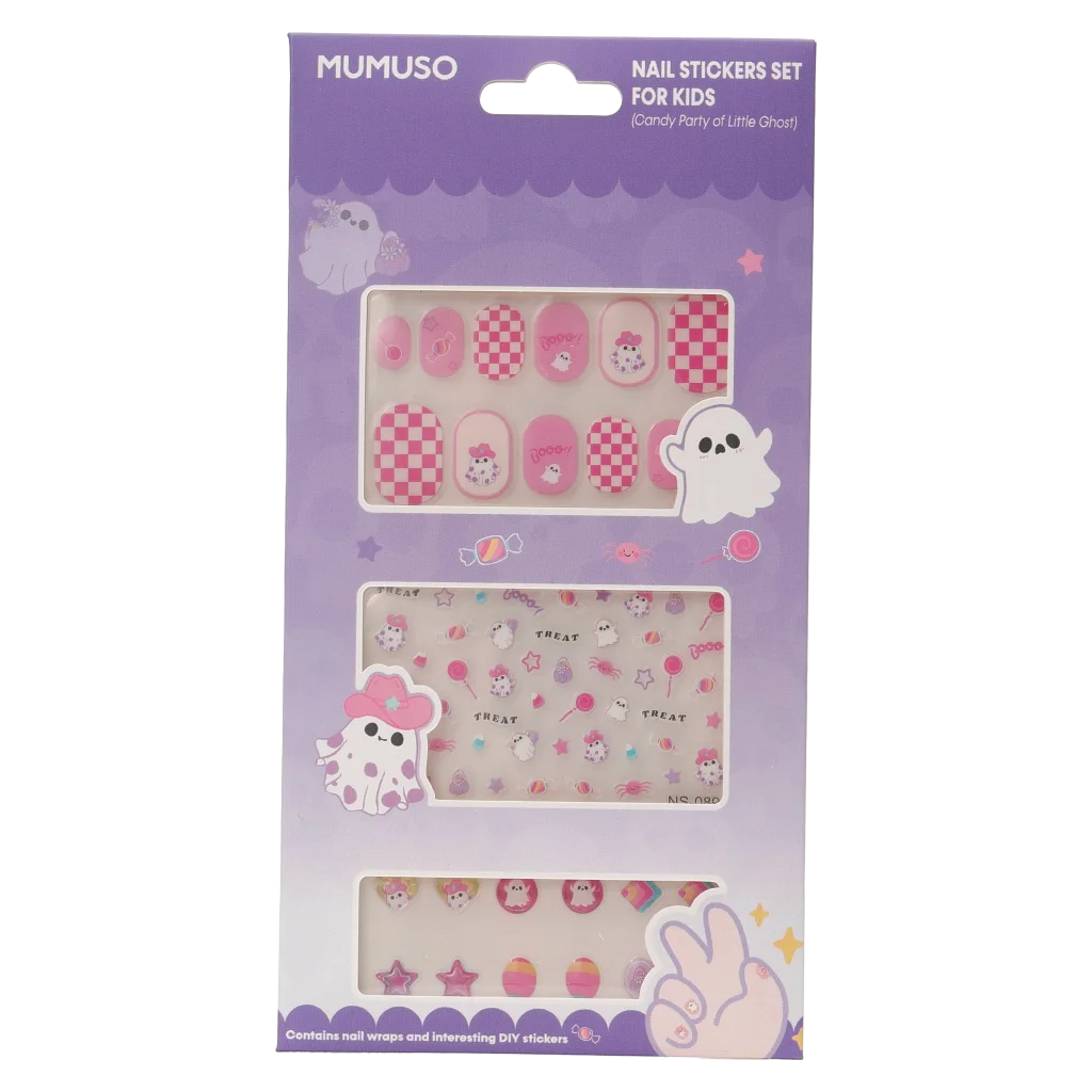 Nail Stickers Set For Kids (Candy Party Of Little Ghost)