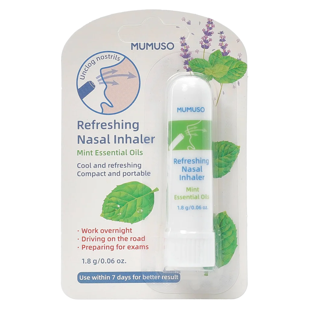 Naseninhalator mit Minzöl, kompakt und erfrischend (Weiß)