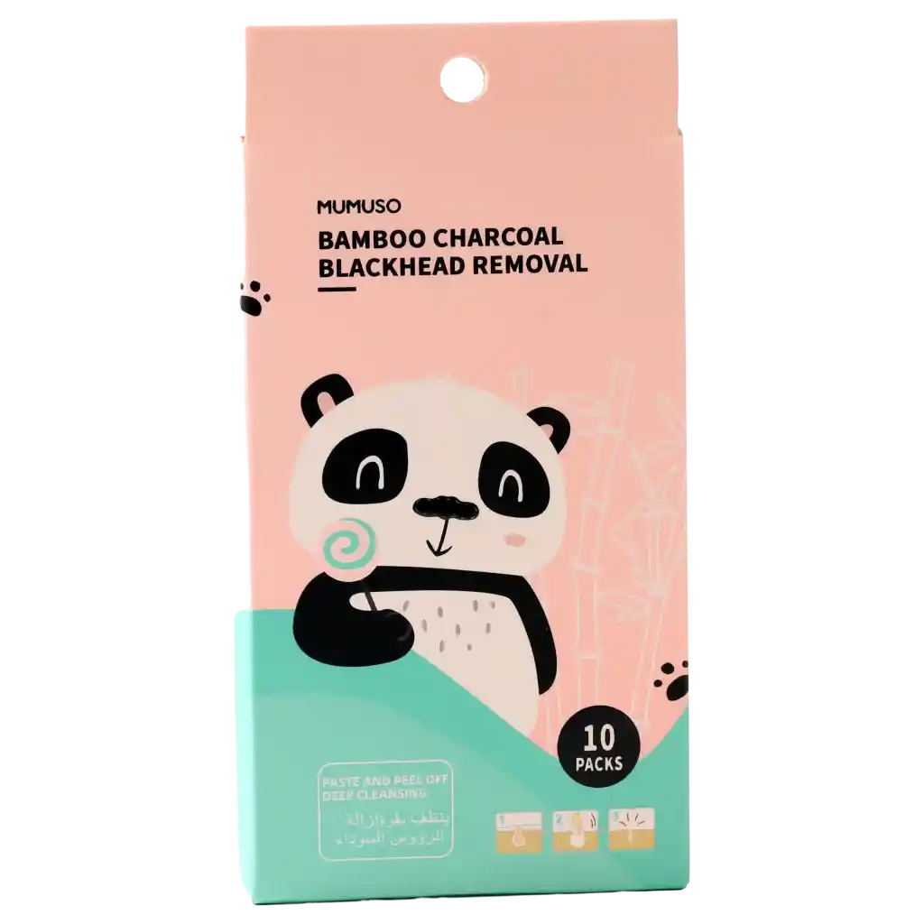 10er-Pack Nasenpflaster mit Bambuskohle für porentiefe Reinigung (Schwarz)