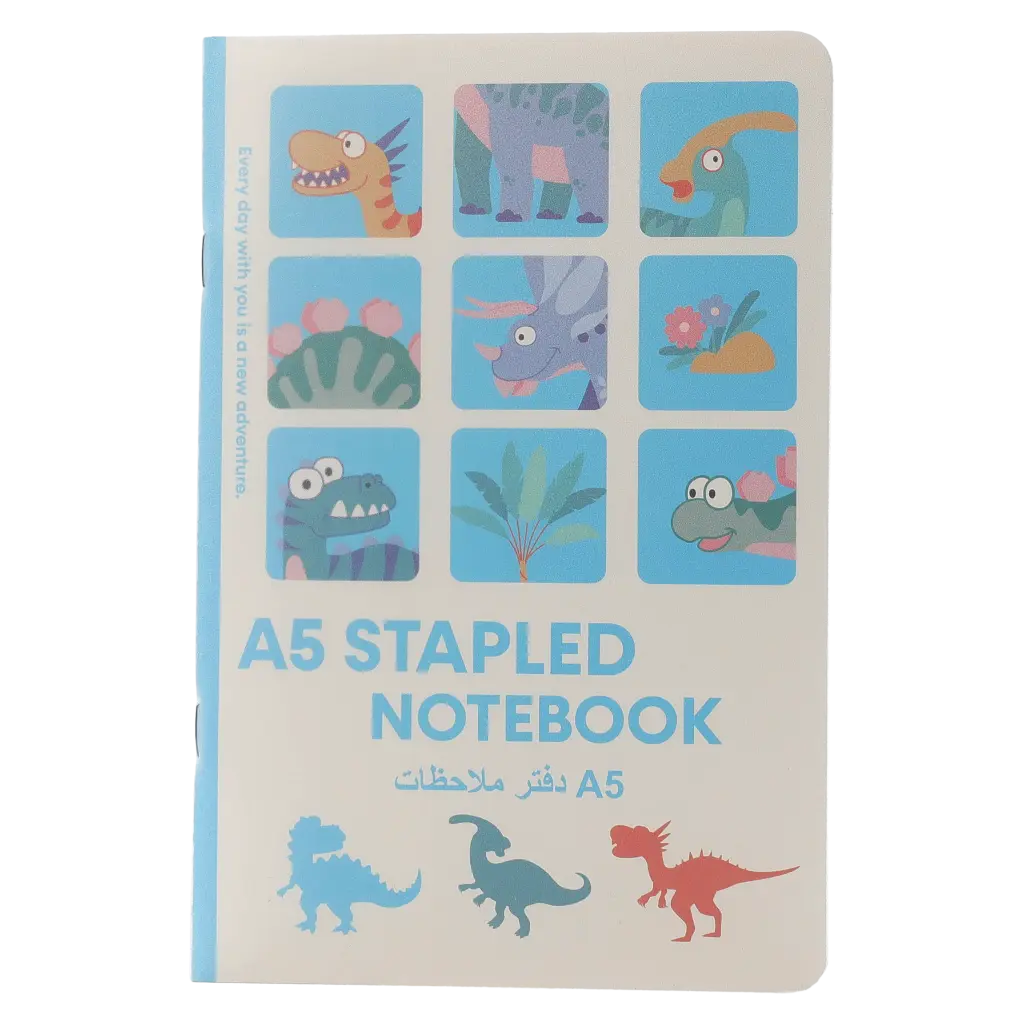 Notizbuch A5 mit Dinosaurier-Design, 128 g (Mehrfarbig)