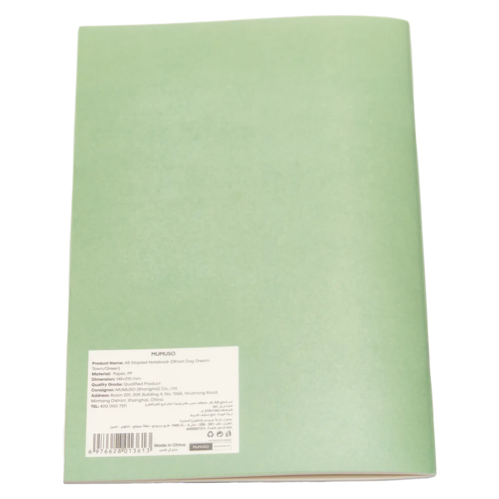 Notizbuch A5 mit Ghost Dog-Design, geheftet (Grün)