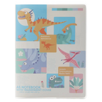 A5 Notizbuch mit Transparentumschlag und Dinosaurier-Design (Mehrfarbig)