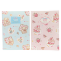 B5 Notizbuch mit Strawberry-Design, 150 g (Hellblau/Rosa)