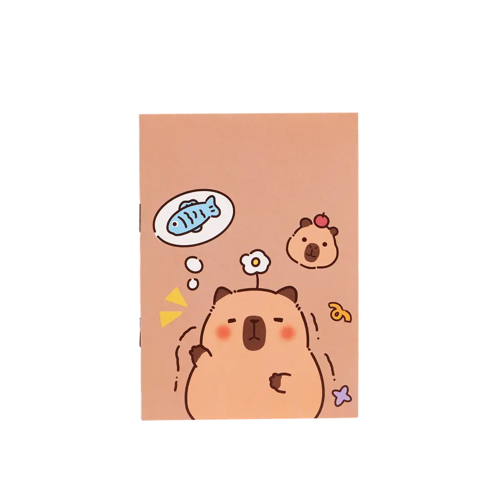 Notizbuch mit Capybara-Design, 82×120 mm (Mehrfarbig)