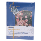 Hardcover-Notizbuch mit Blumen-Print, farbige Seiten (Blau)