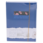 Hardcover-Notizbuch mit Blumen-Print, farbige Seiten (Blau)