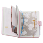 Notizbuch mit Magnetverschluss und Blumen-Design (Rosa)