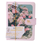 Notizbuch mit Magnetverschluss und Blumen-Design (Rosa)