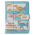 Notizbuch mit Magnetverschluss und Dinosaurier-Design (Hellblau)
