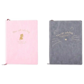 Notizbuch mit Kunstleder-Umschlag und Katzen-Design (Rosa/Grau)