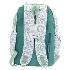 Nylon-Rucksack mit Graffiti-Design, großes Hauptfach (Grün)