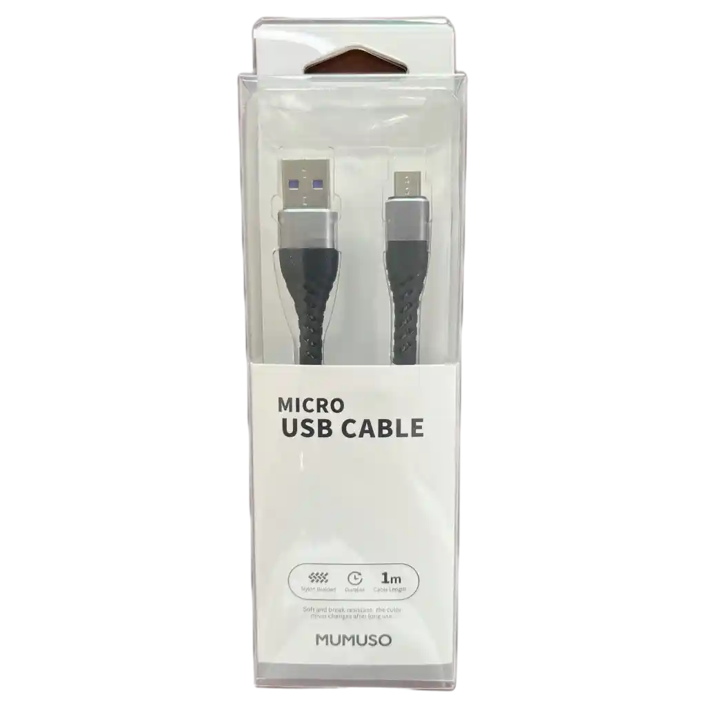 Micro-USB-Kabel aus Nylon, 1 m (Silber)