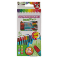 12er-Set Öl-Pastellmalstifte, intensive Farben (Mehrfarbig)