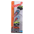 3-teiliges Offroad-Spielzeugauto Set aus Legierung mit Launcher (Grün/Blau/Orange)