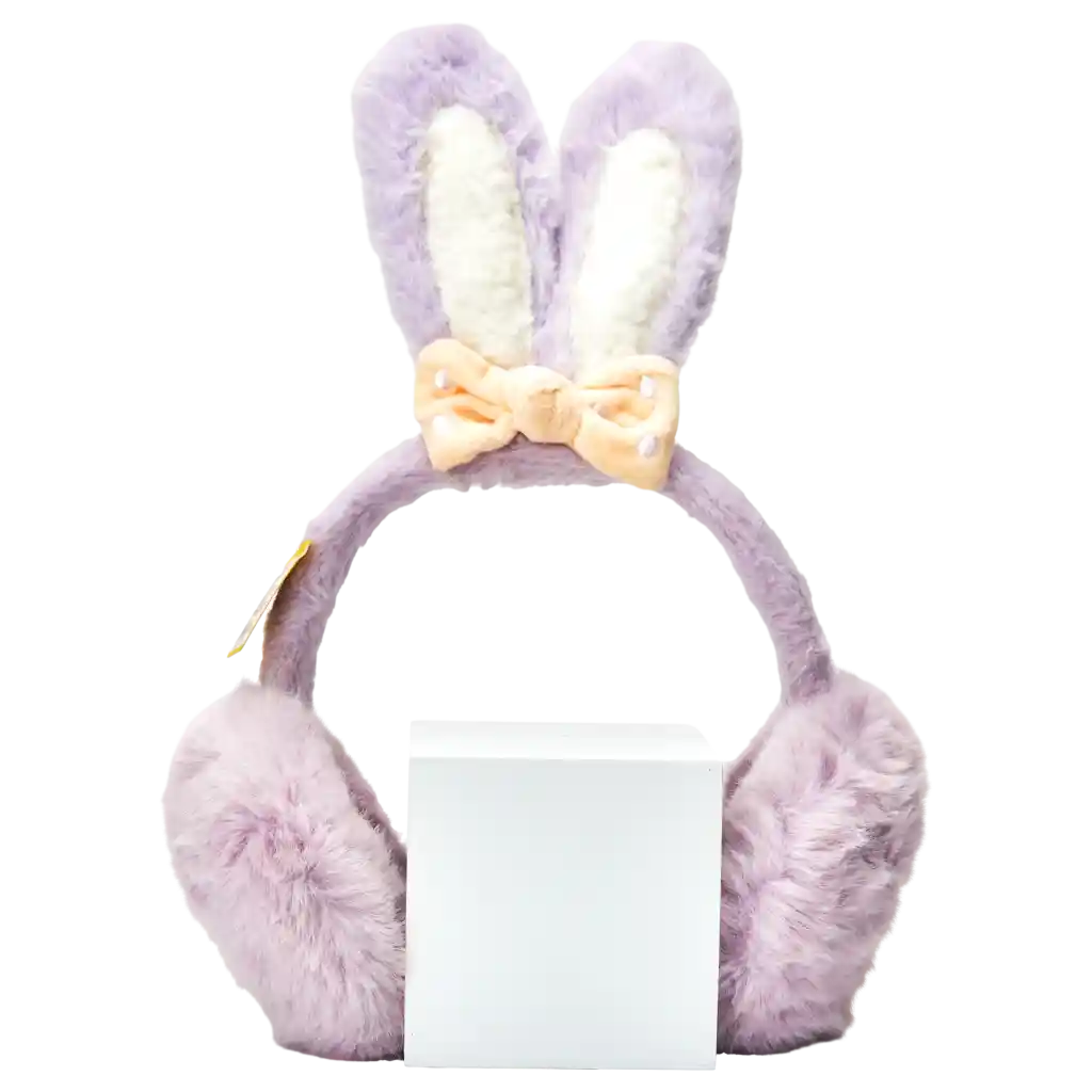 Flauschige Ohrenwärmer mit Hasenohren-Design (Lila)