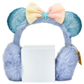Flauschige Kinder Ohrenschützer mit Glitzer-Schleife (Blau)