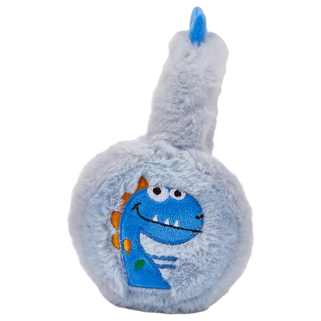 Kinder-Ohrenwärmer aus Plüsch mit Dinosaurier-Design (Blau)