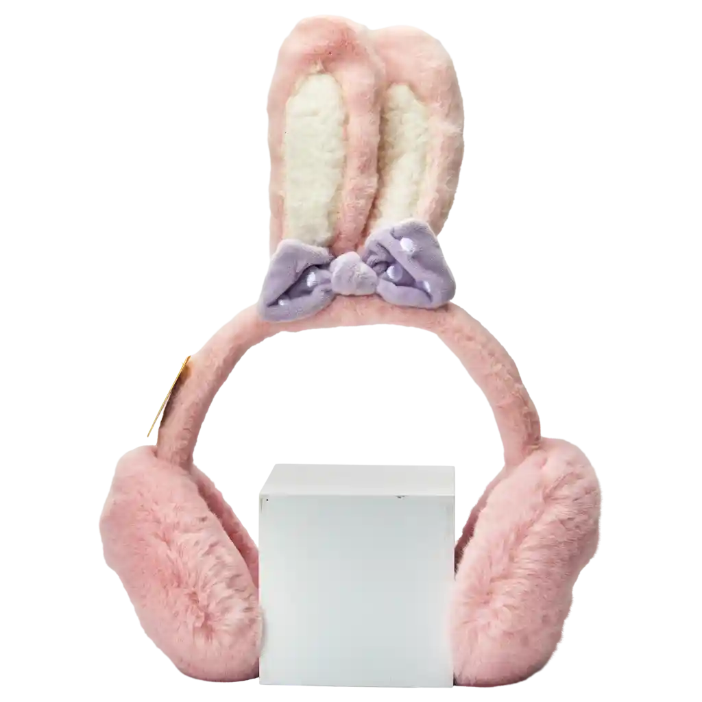 Ohrenschützer aus Plüsch mit Hasenohren-Design (Rosa)