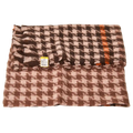 Kariertes Damen Schal mit Hahnentritt-Design, Herbst/Winter (Orange/Braun)