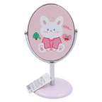 Ovaltischspiegel mit Cartoon-Tier-Design, Standfuß (Blau/Rosa)