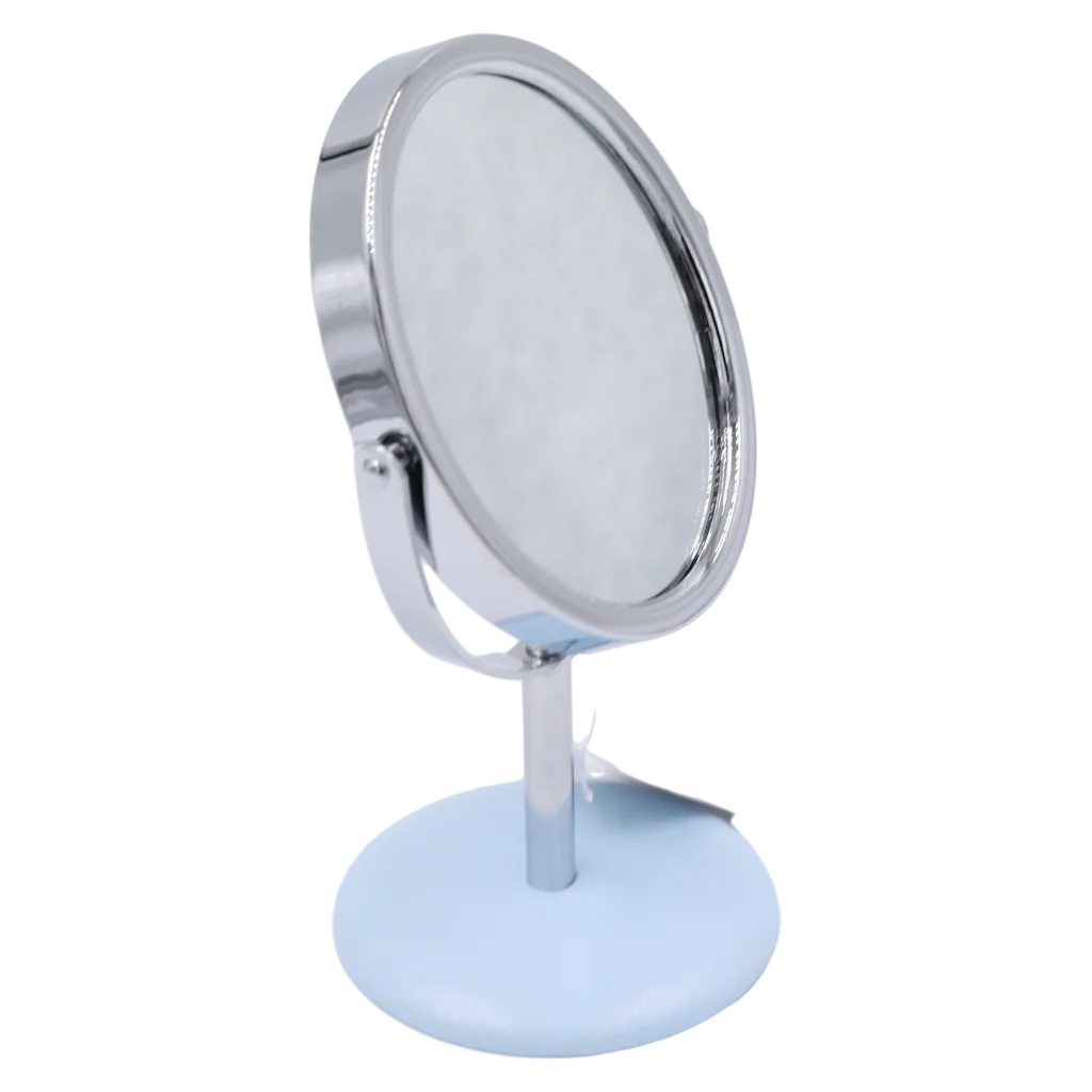 Ovaltischspiegel mit Cartoon-Tier-Design, Standfuß (Blau/Rosa)