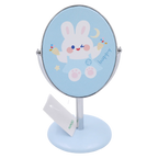 Ovaltischspiegel mit Cartoon-Tier-Design, Standfuß (Blau/Rosa)