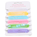 6er-Pack flache Paillettenbänder für Bastelprojekte (Weiß/Gelb/Blau/Rosa/Grün/Lila)