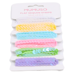 6er-Pack flache Paillettenbänder für Bastelprojekte (Weiß/Gelb/Blau/Rosa/Grün/Lila)