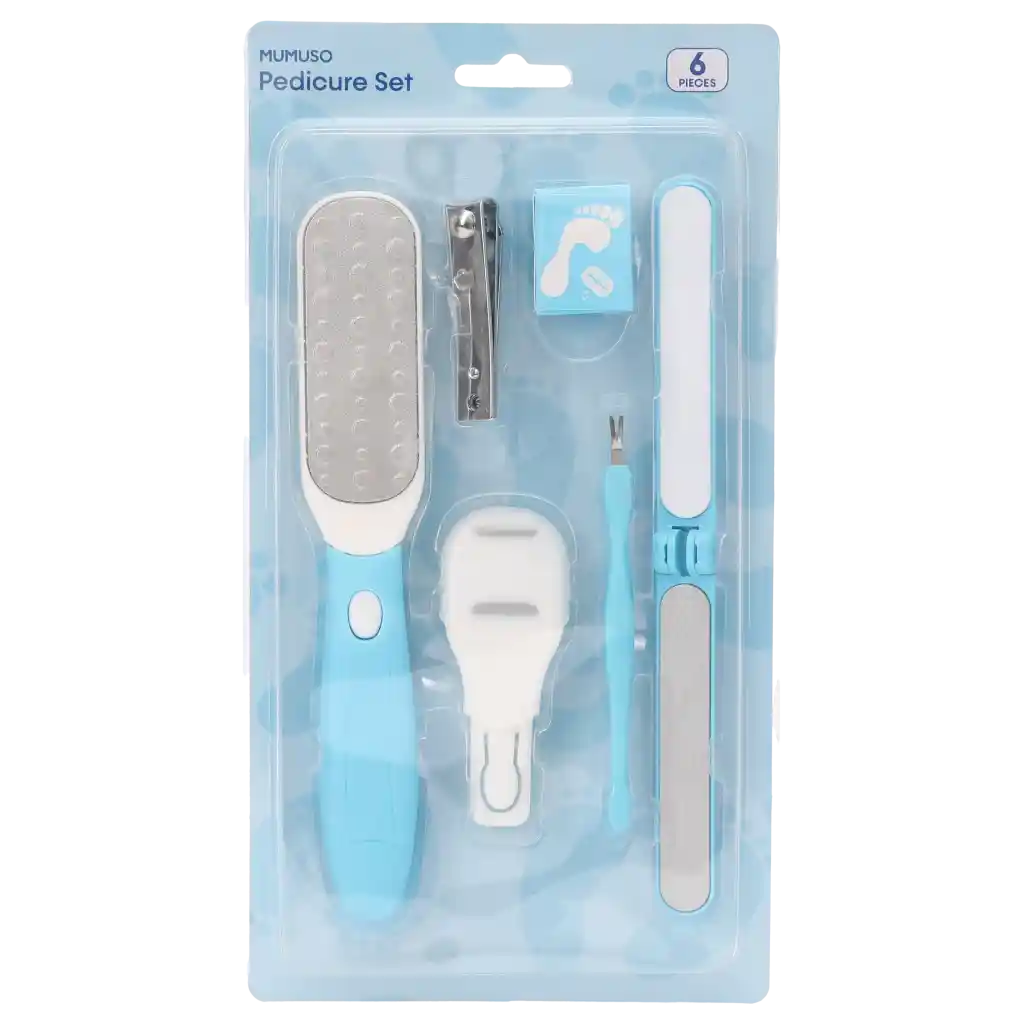 6-teiliges Pediküre-Set für die Fußpflege (Blau/Weiß)