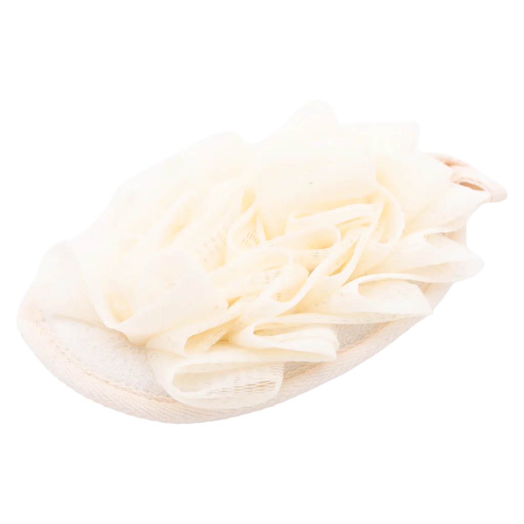 Peeling-Pad mit Badeschwamm zur Körperreinigung (Beige)