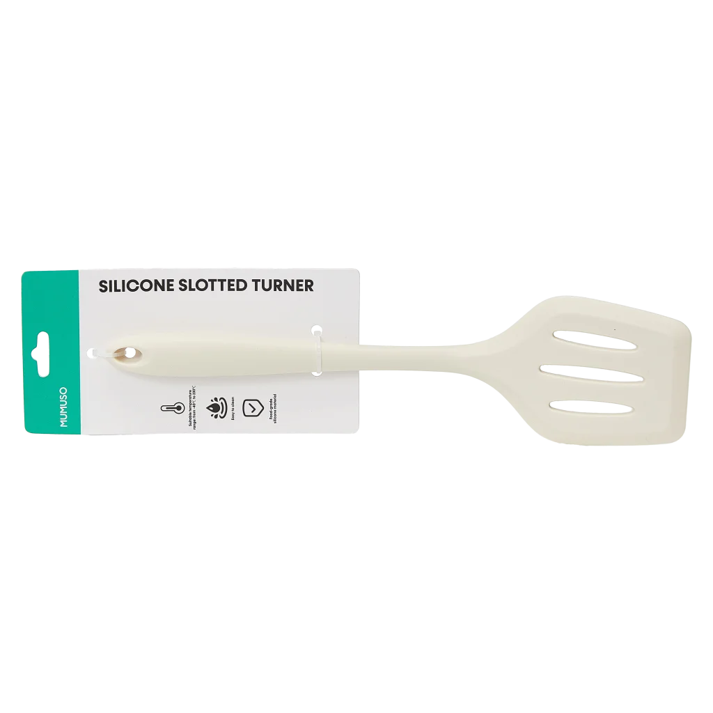Pfannenwender aus Silikon und Nylon, hitzebeständig (Beige)