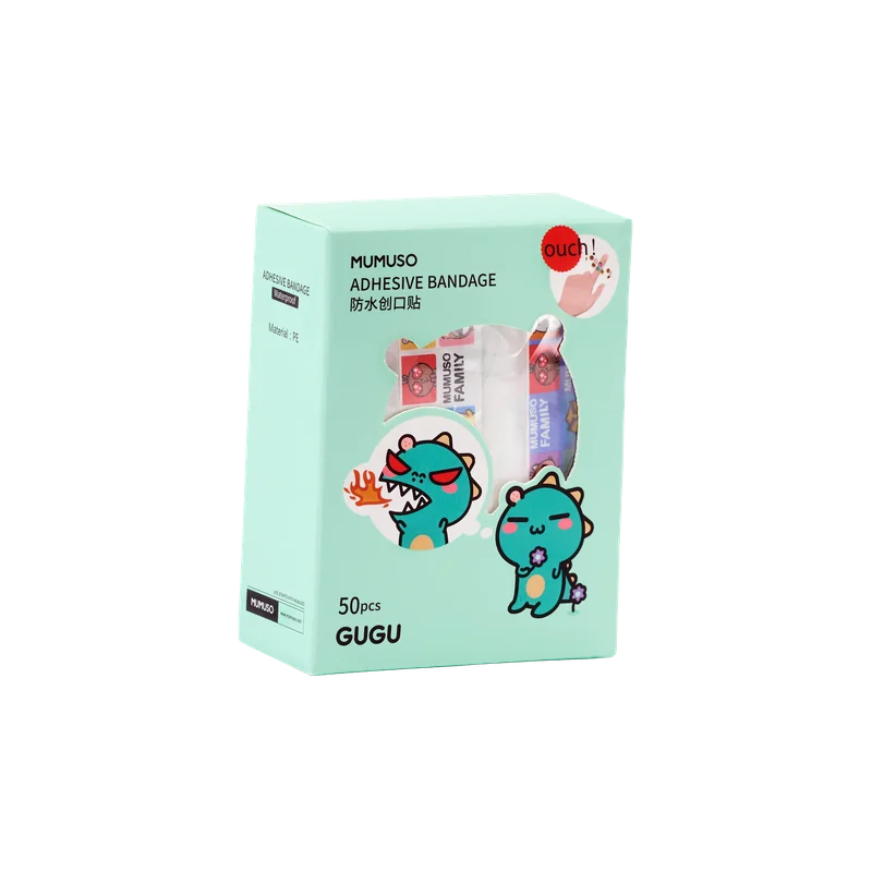 50er-Pack wasserfeste Pflaster mit Cartoon-Design (Hellblau)
