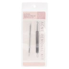 2-teiliges Edelstahl-Pickelentferner Set für Gesicht und Körper (Silber)