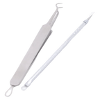 2-teiliges Edelstahl-Pickelentferner Set für Gesicht und Körper (Silber)